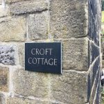 house name plate hand-carved in slate